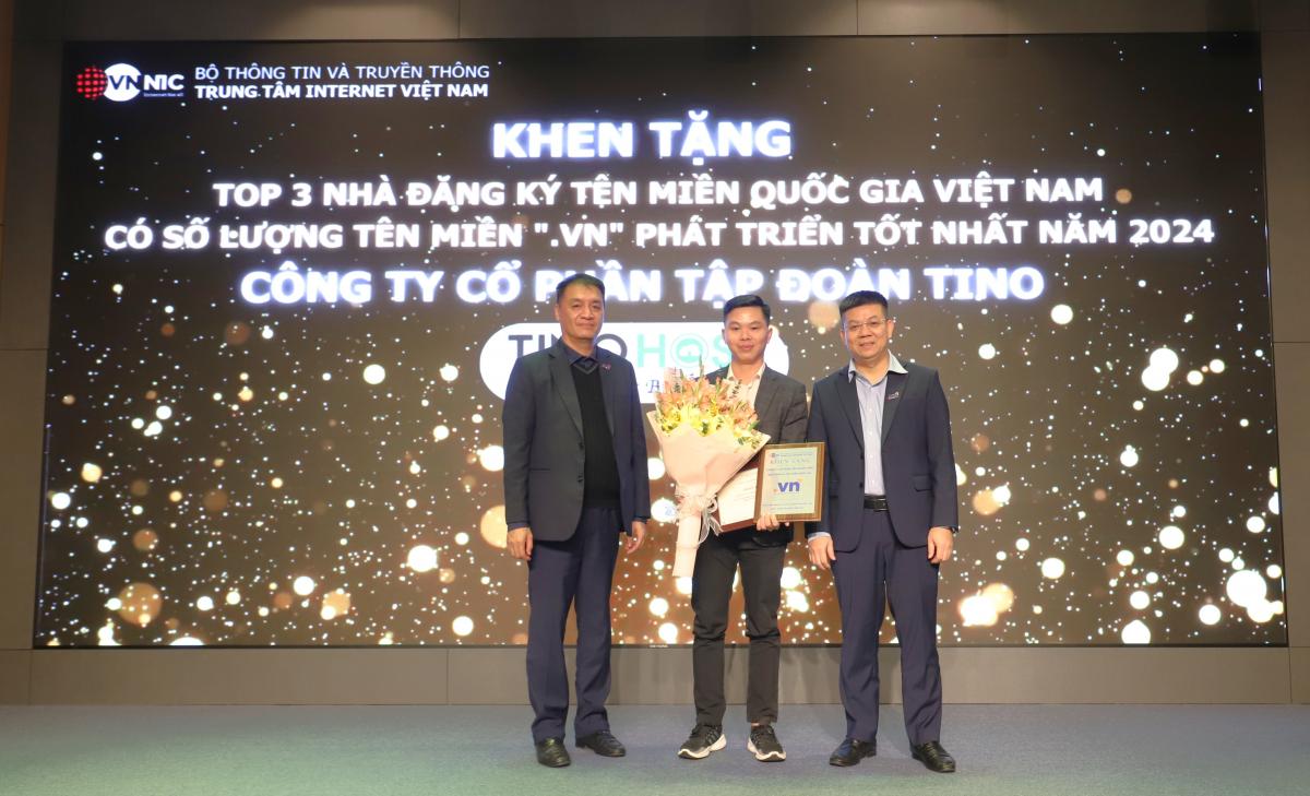 TOP 3 Nhà đăng ký có số lượng tên miền ".vn" phát triển tốt nhất năm 2024: Công ty Cổ phần Tập đoàn TINO